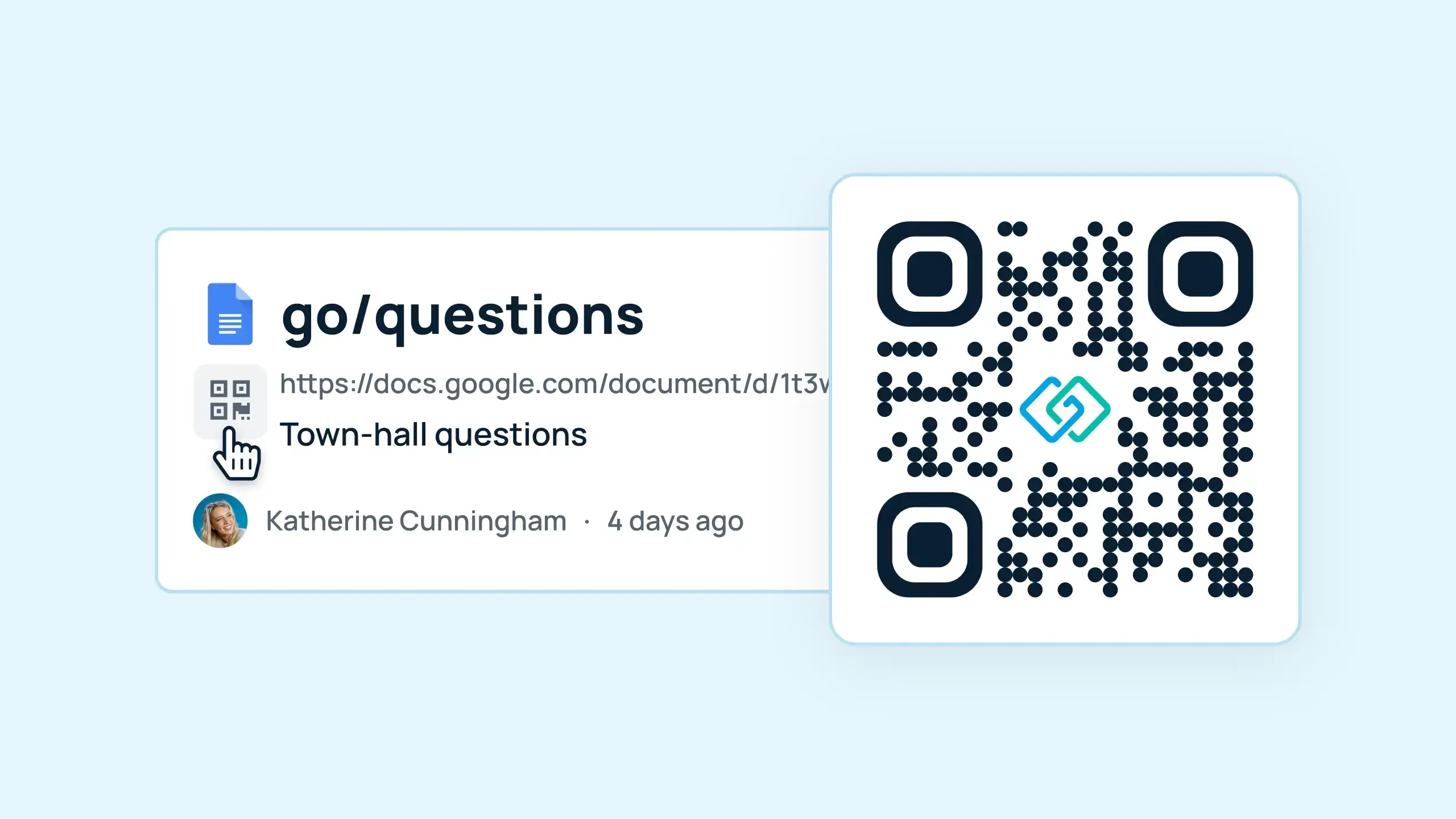 GoLinks Video Tutorial: Turn new and existing go links into QR codes that can be used to access company information.